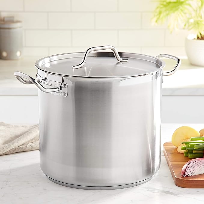 Winware Stainless Steel 16 Quart Stock Pot with Cover, Silver - Image 2