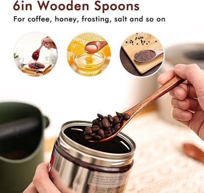 Wooden Spoons Set - 12pcs (6pcs 9in & 6pcs 6in), for Eating, Mixing, Stirring, Coffee, Tea, Jam, Bath Salts - Image 4