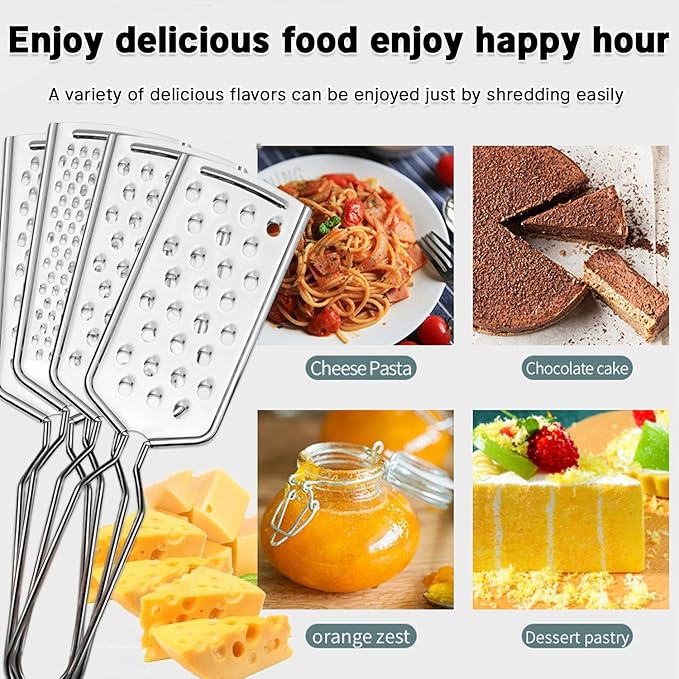 4 PCS Cheese Grater,Stainless Steel Cheese Shredder,Lemon Vegetable Slicer Food Shredde for Kitchen Gadgets(4-sided) - Image 5