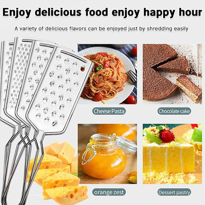 4 PCS Cheese Grater,Stainless Steel Cheese Shredder,Lemon Vegetable Slicer Food Shredde for Kitchen Gadgets(4-sided) - Image 5