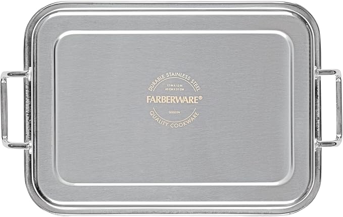 Farberware Classic Traditions Stainless Steel Roaster/Roasting Pan with Rack, 17 Inch x 12.25 Inch - Image 8