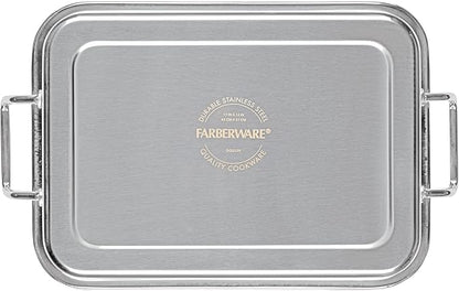 Farberware Classic Traditions Stainless Steel Roaster/Roasting Pan with Rack, 17 Inch x 12.25 Inch - Image 8