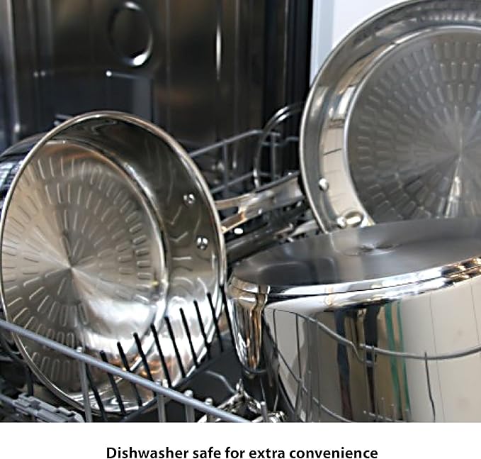 T-fal Performa Stainless Steel Cookware Set 12 Piece Induction Oven Broiler Safe 500F Pots and Pans, Dishwasher Safe Silver