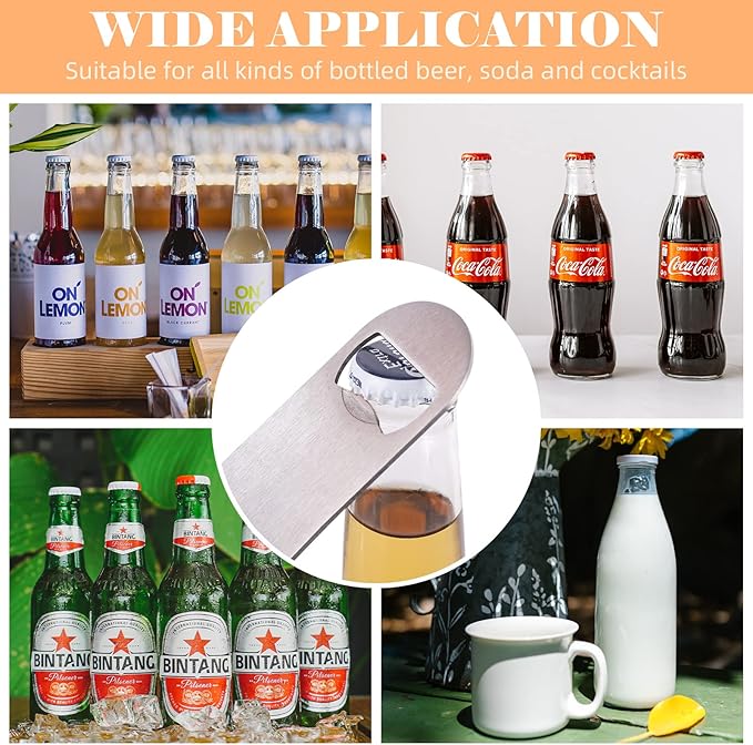 24 Pack Flat Beer Bottle Opener 7 inch Heavy Duty Stainless Steel Flat Bottle Opener Metal Beer Bottle Openers Silver Beer Openers for Bartender Kitchen Bar or Restaurant (Silver, 7 inch) - Image 7