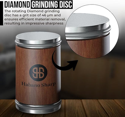Rolling Knife Sharpener Kit - Diamond Sharpening Tool for Steel of Any Hardness, Knife Sharpener Stone with 15 & 20 Degree Magnetic Angle Support for Kitchen Knives, Easy to Use(Brown)