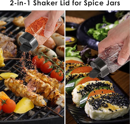 Saiveina 12 Pack Glass Spice Jars with Labels, 4oz Spices Containers Spice Jars with Black Shaker Lids, Empty Containers for Spice, Silicone Funnel and Pen Included - Image 5