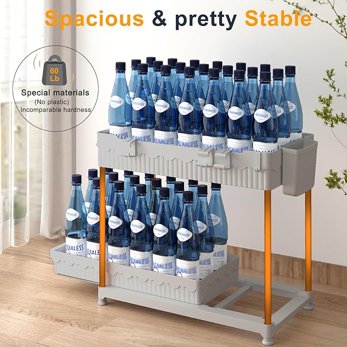 Sevenblue 3 Pack Under Sink Organizers, 2-Tier Multi-Use Kitchen and Bathroom Organizers and Storage with Sliding Drawers, Bathroom Cabinet Organizer (Gray, 12.8 Inch) - Image 5