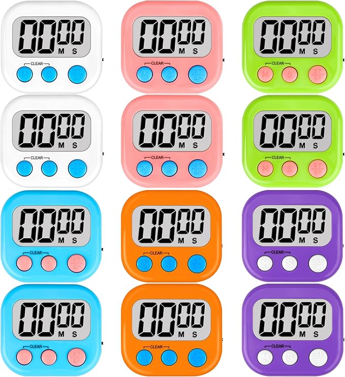 ZILLEEN Classroom Timers for Kids Classroom Magnetic Digital Kitchen Timers for Cooking Teachers Gym Game 12 pcs by ZILLEEN
