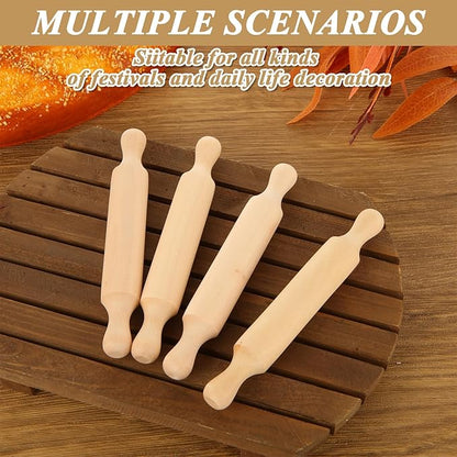 WOPPLXY 50 Pcs Mini Rolling Pin, 5.5 Inches Wooden Rolling Pins, Mini Rolling Pins Bulk, Mini Wood Rolling Pin for Home Kitchen Fondant Pastry Pizza Baking and Crafting - Image 7