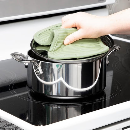 All-Clad Premium Pot Holder & Hot Pad: Heat Resistant to 500 Degrees - 100% Cotton, 10"x6.25" Hot Pad for Kitchen and Barbeque, 4-Pack, Fennel - Image 4