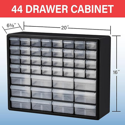 Akro-Mils 44-Drawer Plastic Drawer Storage Cabinet for Garage Organization, Bead Organizer, Building Bricks Storage, Teacher Toolbox, Makeup Organizer, 20" W x 6" D x 16" H, 10144 White - Image 3