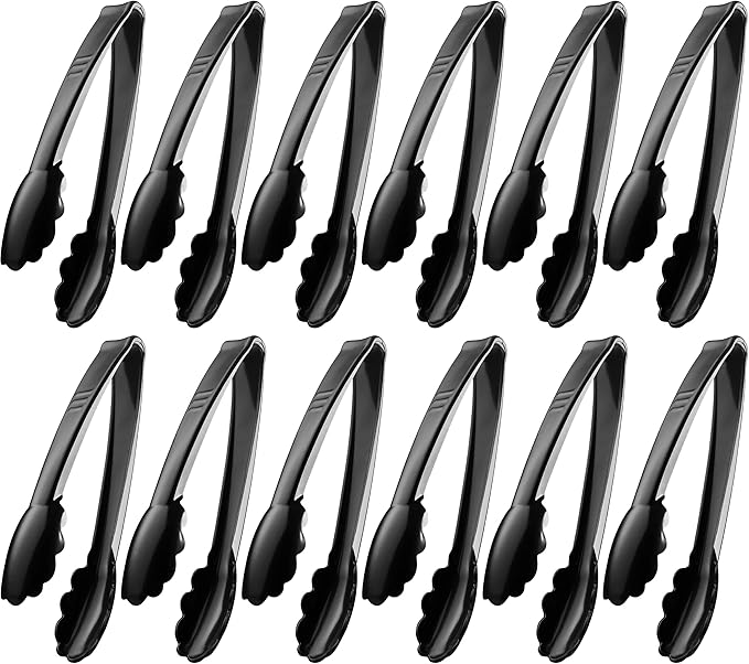 Plastic Tongs for Serving (Pack of 36) 9 Inch - Heavy-Duty Hard Plastic Reusable or Disposable Serving Tongs for Catering, Dinner Parties, Banquets, Buffets, Events, Weddings and Everyday Use, Black - Image 7