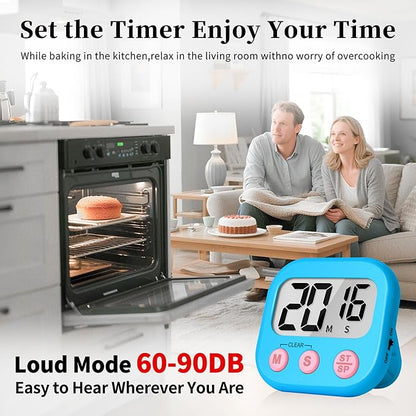 ZILLEEN Classroom Timers for Kids Classroom Magnetic Digital Kitchen Timers for Cooking Teachers Gym Game 6 Pcs Blue Green Pink Purple Yellow Orange - Image 3