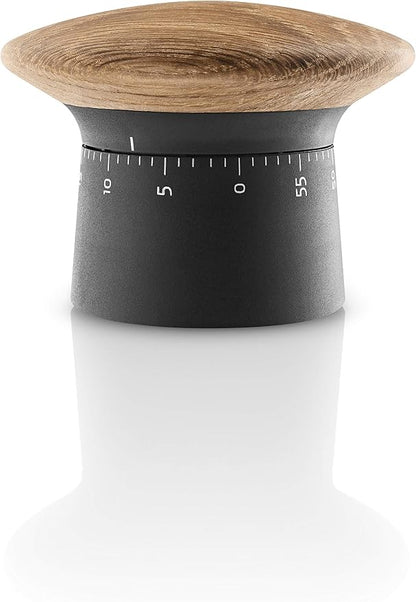 EVA SOLO | Countertop Kitchen Timer | Nordic Kitchen Collection | 60 Minute Alarm | Non-Slip Rubber Base | Danish Design - Functionality & Quality | D3.54 x W3.54 x H2.76 Inch | Black/Natural