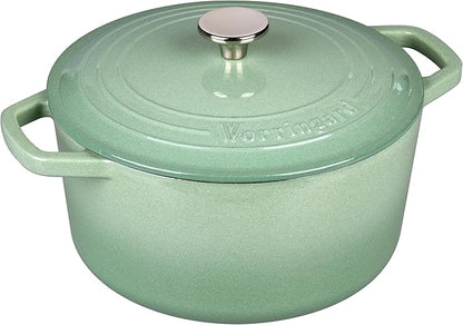 VORRINGARD Enameled Cast Iron Dutch Oven Pot with Lid, for Bread Baking, Round Bread Oven- include Sourdough Bread Baking Supplies set, 4.5QT, Sage Green - Image 8
