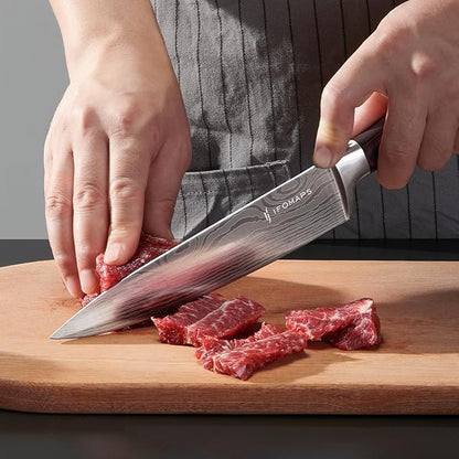 15-Piece Knife Set with Block for Kitchen, with Built-In Sharpener, Stainless Steel Ultra Sharp Blades, Ergonomic Pakkawood Handle, Essentials Chef Knives Set