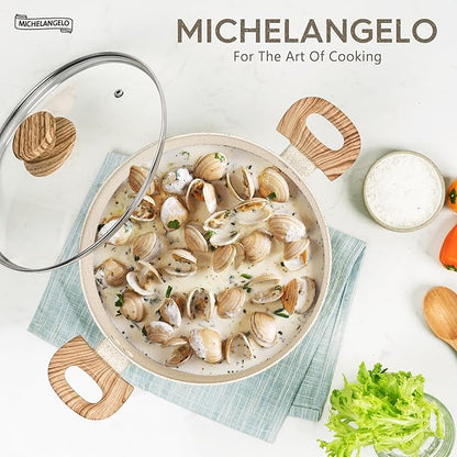MICHELANGELO 6 Quart Stock Pot with Lid - Non Stick Cooking Pot for All Stovetops, Easy to Clean Soup Pot with Cool-Touch Handles, PFOA & PFOS Free - Image 7