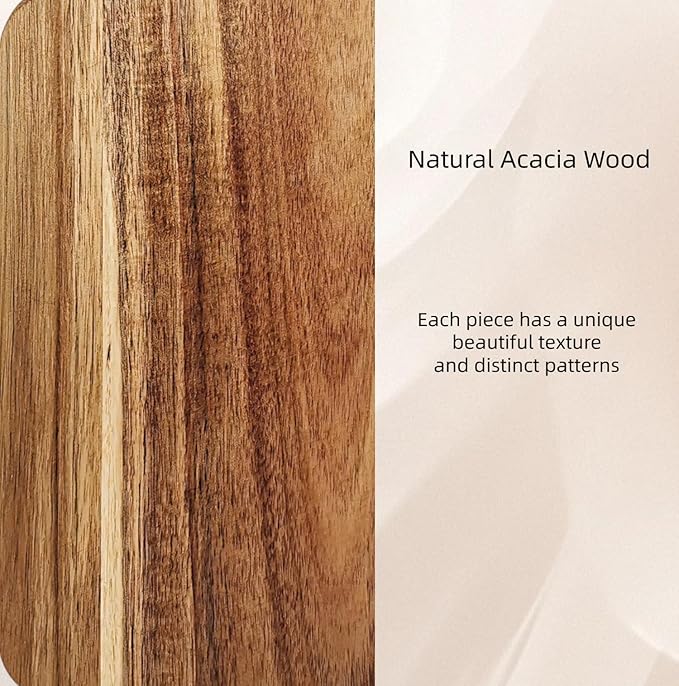 ZeQi Acacia Wood Cutting Board with Handle 14''X10'' / Charcuterie Board/Serving Board/Cheese, Bread, Vegetables & Fruits Serving Board - Image 9