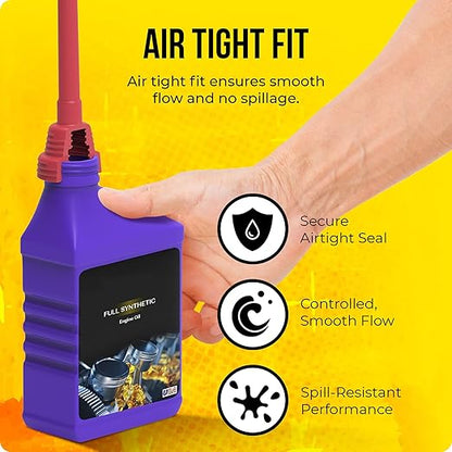 TEC Products FlexAll Quick Connect Oil Spout - Nitrile Rubber Screw-on Oil Change Funnel & Fluid Transfer - Fits Gallon, Quart, Pint Container - Ideal for Autos, Tractors & Boats (7.35 x 1.75 Inches)