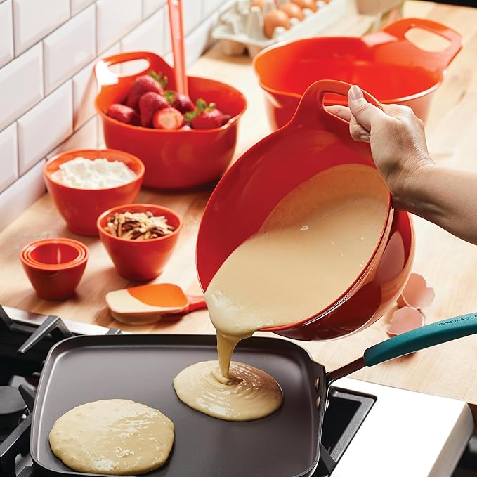 Rachael Ray Pantryware Mixing Bowl Measuring Cup and Utensil Set, 10 Piece, Orange - Image 10