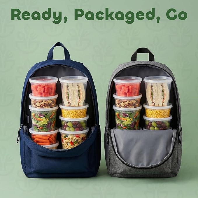 JoyServe 120 Sets Deli Containers with Lids – 8oz, 16oz & 32oz – Leak Proof, Microwaveable, Dishwasher & Freezer Safe – Plastic Food Storage & Soup Containers - Image 6