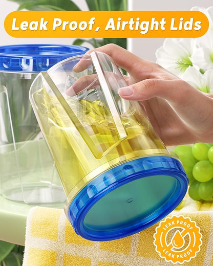 BiuLeon 6 Pack-34 oz Freezer Storage Containers, Plastic Food Storage Containers with Twist Top Lids, BPA Free and Reusable Soup Containers with Lids, Leakproof/Microwave/Dishwasher Safe - Image 6