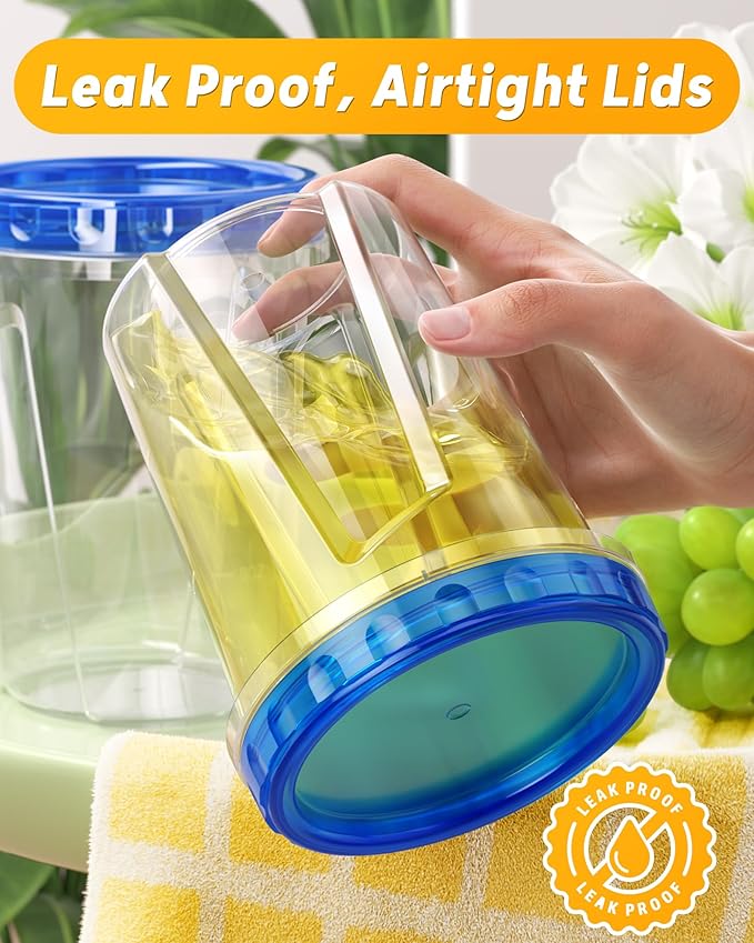BiuLeon 12 Pack-34 oz Freezer Storage Containers, Plastic Food Storage Containers with Twist Top Lids, BPA Free and Reusable Soup Containers with Lids, Leakproof/Microwave/Dishwasher Safe - Image 6