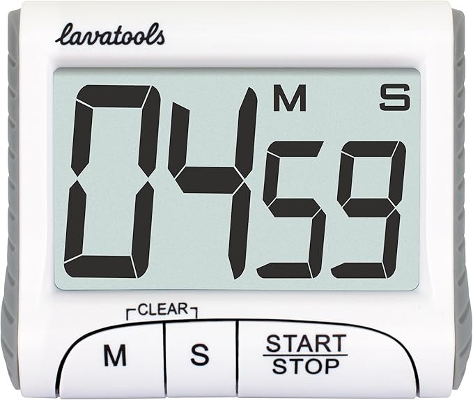 Lavatools KT1 Digital Kitchen Timer & Stopwatch, Large Display, Bold Digits, Simple Operation, Loud Alarm, Magnetic Kickstand for Cooking and Classroom - Image 2