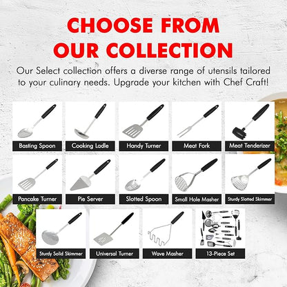 Chef Craft Select Sturdy Skimmer, 13.25 inch, Stainless Steel - Image 7