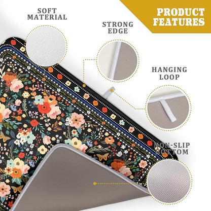 Floral Microfiber Dish Drying Mat Large Absorbent Dish Drainer Rack Pad for Kitchen Counter - Image 4