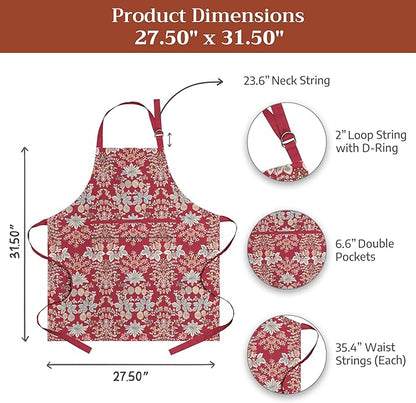 Maison d' Hermine 100% Cotton Apron for women with Pocket Kitchen Chef Apron for Men Cooking Mothers Day Gifts
