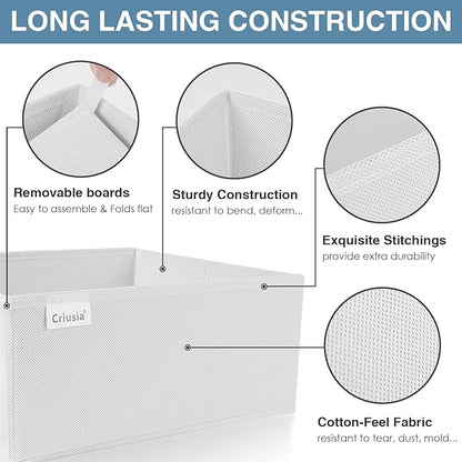 Criusia Drawer Organizer Clothes, 8 Pack Underwear Drawer Organizer, Foldable Closet Organizers and Storage Dresser Drawer Dividers for Clothes, Socks, Scarves, Ties (White) - Image 4
