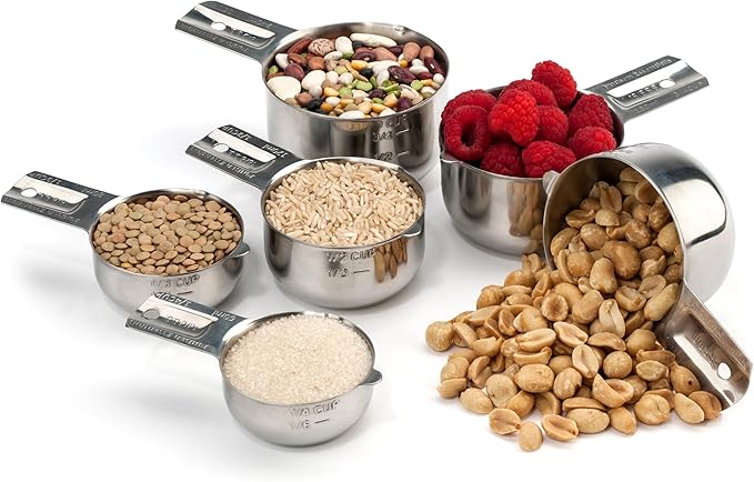 Hudson Essentials Stainless Steel Measuring Cups Set - (9 Piece Set) - Stackable Set with Spout - Includes 2 Cup and 1.5 Cup - Image 3