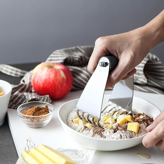 Spring Chef Medium Size Gray Dough Blender For Baking, Professional Dough Cutter Tool, Stainless Steel Pastry Cutter Tool with Durable & Thick Blades, Dishwasher Safe Pastry Blender for Easy Mixing - Image 8