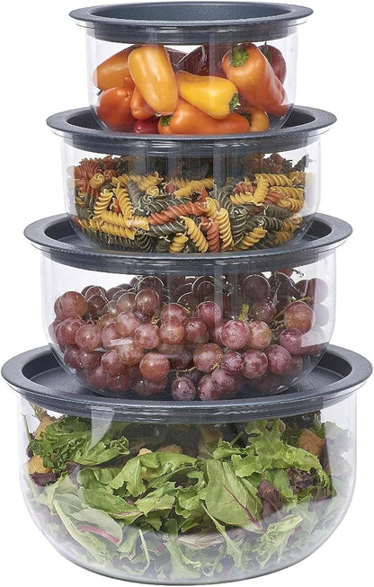 Buddeez Tritan™ Bowl Set 8 Piece - Crystal Clear Nesting Storage Bowls for Kitchen - BPA Free Mixing Bowls with Lids - Image 7