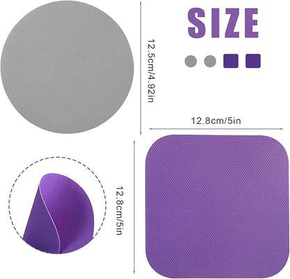 LUTER 4pcs Jar Opener, Rubber, Multi-function Silicone Bottle Opener for Seniors with Weak Hands Lid Cap Gripper Pads Kitchen Coasters Gadgets(Grey, Purple) - Image 2