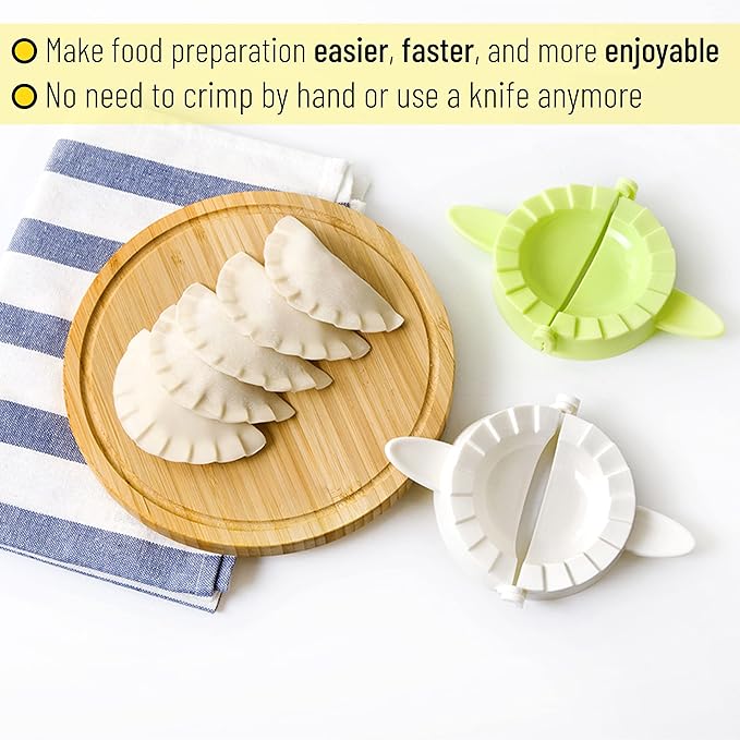BTaT- Dough Press Set, 3 Pack, Dumpling, Empanada, Pastry and Turnover Press, Hand Pie Maker, Meat Pie Cutter