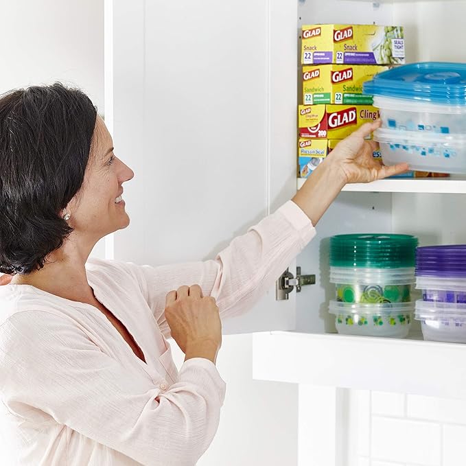 Glad GladWare MatchWare Food Storage Containers with Lids, No BPA Reusable Plastic 20 Piece Variety Pack for Lunches, Meal Prep, and Leftovers, Leak Resistant, Microwave and Dishwasher Safe - 2 Pack - Image 6