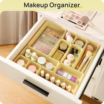 Vtopmart 25 PCS Plastic Drawer Organizers Set, 4-Size Versatile Bathroom and Vanity Drawer Organizer Trays, Storage Bins for Makeup, Bedroom, Kitchen Gadgets Utensils and Office - Image 4