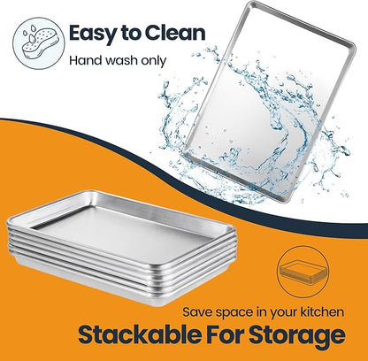 12 Pack Half Size Baking Sheet Pan, Aluminum Commercial Cookie Sheet Pan, Durable & Anti-Stick 18”x 13” - Image 6