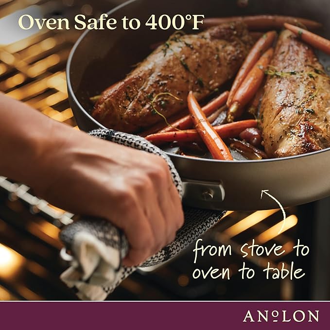 Anolon Advanced Home Hard-Anodized Nonstick Skillets (2 Piece Set- 10.25-Inch & 12.75-Inch, Bronze) - Image 5