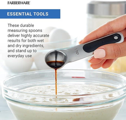 Farberware Professional Stainless SteelMeasuring Spoons Precision and Ease in Every Scoop, Features Magnetic Handles for Easy Storage, Dishwasher Safe - Image 5