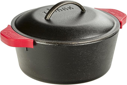 Lodge Cast Iron Dutch Oven - Loop Handle Cooking Vessel - Even Heat Retention - Oven-Safe, Versatile Pot - Handle Holders Included - 5 Quart - Image 2