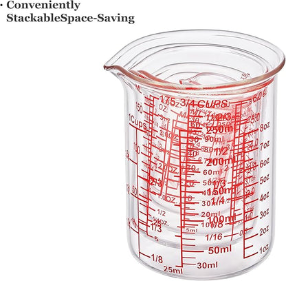 Ackers 7-Piece Glass Measuring Cup Set, Borosilicate Beaker Style Nesting Liquid Measuring Cups - Image 8