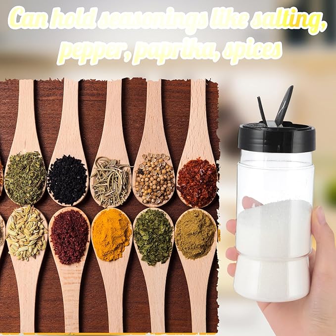 Mimorou 30 Pack 10.1 oz Plastic Spice Jars with Shaker Lids Clear Seasoning Containers Bottles for Kitchen Storing Spice Herbs Seasoning Powders - Image 4