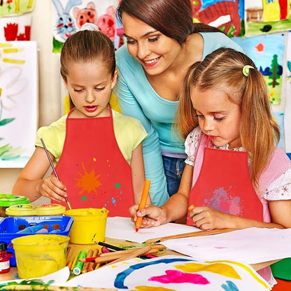 KUUQA 16/24/30/36/40Pcs Kids Apron Painting Aprons for Kids, Kids Paint Apron Art Smock for Classroom Painting Party Supplies