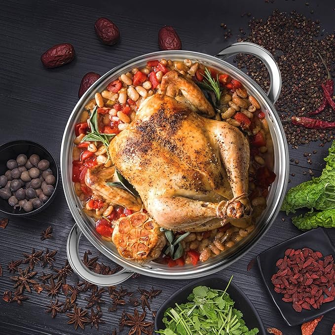 10 Quart soup Pot with Glass Lid, Premium Food-Grade Stainless Steel Stock Pot, Large Pot for Cooking Stew, Chili & Canning, All-Stove & Induction Cookware, Dishwasher & Oven Safe - Image 3