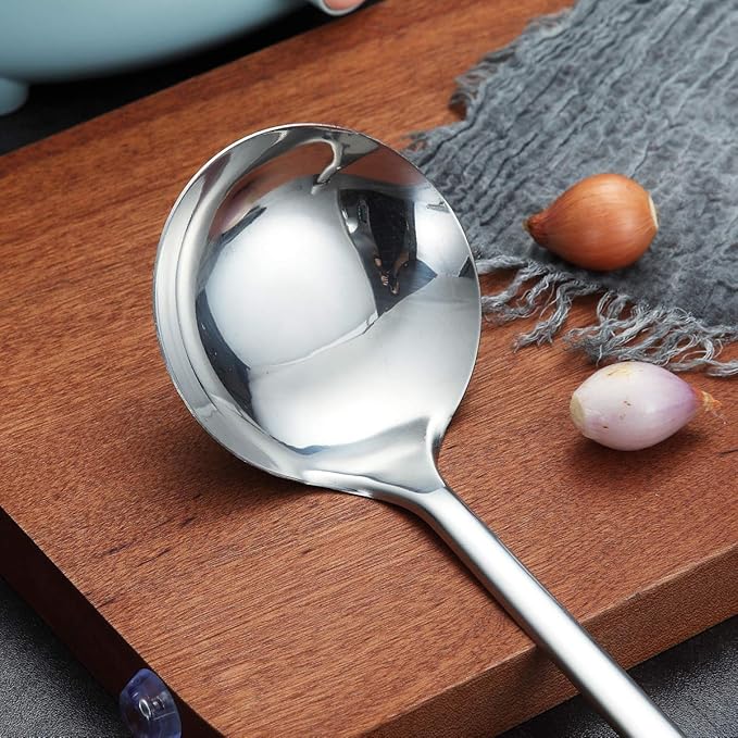 Stainless Steel Ladle, Berglander Soup Ladle, Cooking Ladle, Kitchen Ladle, Metal Soup Spoon For Cooking Non-Stick And Heat Resistant, Dishwasher Safe, Easy to Clean - Image 4