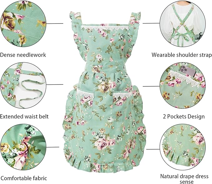 Funny Aprons for Women with Pockets, Kitchen Cooking Grilling Bbq Cute Chef Apron, Mothers Day Birthday Gifts for Women - Image 4