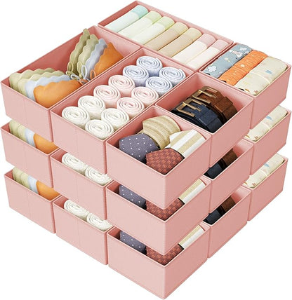 DIMJ Drawer Organizer Clothes Storage - 18 Pack Baby Dresser Organizer for Nursery, Foldable Drawer Dividers for Bedroom Closet Organization, Fabric Storage Bins for Socks, Underwears, Bras by DiMJ